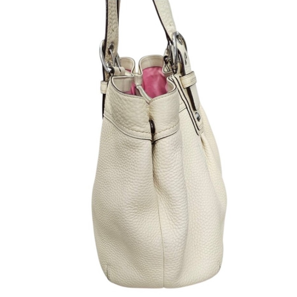 COACH SoHo Ivory Cream Pebbled Leather Large Tote Shoulder Bag Genuine COA EUC - Picture 7 of 15